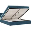 Image de vidaXL Lit ottoman avec matelas bleu foncé 160x200 cm velours