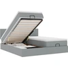 Image de vidaXL Lit ottoman avec matelas gris clair 180x200 cm Tissu