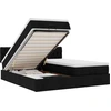 Image de vidaXL Lit ottoman avec matelas noir 200x200 cm Tissu
