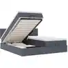 Image de vidaXL Lit ottoman avec matelas gris foncé 200x200 cm velours