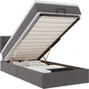 Image de vidaXL Lit ottoman avec matelas & LEDs Gris 90x190 cm Similicuir
