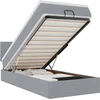 Image de vidaXL Ottomane Lit avec matelas & LEDs Gris clair 90x200 cm Tissu