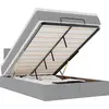 Image de vidaXL Ottoman-lit avec matelas & LEDs gris clair 120x190 cm Tissu