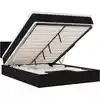 Image de vidaXL Ottomane Lit avec matelas & LEDs Noir 140x190 cm Tissu