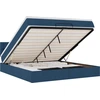 Image de vidaXL Ottoman-lit avec matelas & LEDs bleu 160x200 cm Tissu