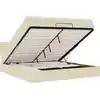 Image de vidaXL Ottomane Lit avec matelas & LEDs Crème 180x200 cm Tissu