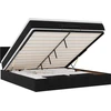 Image de vidaXL Ottoman-lit avec matelas & LEDs Noir 180x200 cm Velours