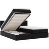 Image de vidaXL Ottoman-lit avec matelas & LEDs Noir 180x200 cm Similicuir
