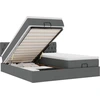Image de vidaXL Lit ottoman avec matelas & LEDs gris foncé 200x200 cm Tissu