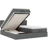 Image de vidaXL Ottoman-lit avec matelas & LEDs gris foncé 180x200 cm Tissu