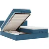 Image de vidaXL Ottoman-lit avec matelas & LED bleu foncé 160x200 cm velours