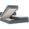 Image de vidaXL Ottoman-lit avec matelas & LED gris foncé 200x200 cm velours