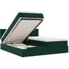 Image de vidaXL Ottoman-lit avec matelas & LEDs vert foncé 200x200 cm velours