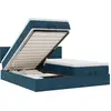 Image de vidaXL Lit ottoman avec matelas & LED bleu foncé 200x200 cm velours