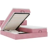 Image de vidaXL Ottoman-lit avec matelas & LED rose 180x200 cm velours