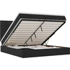 Image de vidaXL Lit ottoman avec matelas noir 200x200 cm Tissu