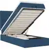 Image de vidaXL Lit ottoman avec matelas bleu 90x200 cm Tissu