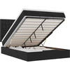 Image de vidaXL Lit ottoman avec matelas noir 140x200 cm Tissu