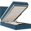 Image de vidaXL Lit ottoman avec matelas bleu foncé 90x200 cm velours