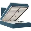 Image de vidaXL Lit ottoman avec matelas bleu foncé 120x190 cm velours