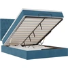 Image de vidaXL Lit ottoman avec matelas bleu foncé 140x200 cm velours