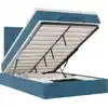 Image de vidaXL Lit ottoman avec matelas bleu foncé 120x190 cm velours