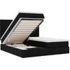 Image de vidaXL Lit ottoman avec matelas noir 200x200 cm Tissu