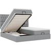 Image de vidaXL Lit ottoman avec matelas gris clair 200x200 cm Tissu