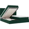 Image de vidaXL Lit ottoman avec matelas vert foncé 200x200 cm velours