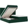 Image de vidaXL Lit ottoman avec matelas vert foncé 200x200 cm velours