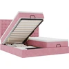 Image de vidaXL Ottoman-lit avec matelas rose 180x200 cm velours