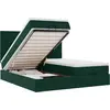 Image de vidaXL Lit ottoman avec matelas vert foncé 200x200 cm velours