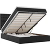 Image de vidaXL Ottoman-lit avec matelas & LEDs Noir 140x190 cm Similicuir