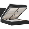 Image de vidaXL Ottoman-lit avec matelas & LEDs Noir 140x200 cm Tissu