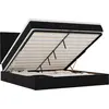 Image de vidaXL Ottoman-lit avec matelas & LEDs Noir 200x200 cm Tissu