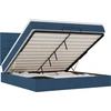 Image de vidaXL Ottoman-lit avec matelas & LEDs Bleu 180x200 cm Tissu
