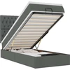 Image de vidaXL Ottomane Lit avec matelas & LEDs gris foncé 90x200 cm Tissu