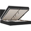 Image de vidaXL Ottoman-lit avec matelas & LEDs Noir 200x200 cm Tissu