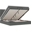 Image de vidaXL Ottoman-lit avec matelas & LEDs gris foncé 180x200 cm Tissu