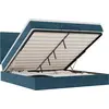 Image de vidaXL Ottoman-lit avec matelas & LED bleu foncé 160x200 cm velours