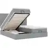 Image de vidaXL Lit ottoman avec matelas & LEDs gris clair 200x200 cm Tissu