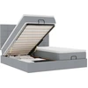 Image de vidaXL Lit ottoman avec matelas & LEDs gris clair 200x200 cm Tissu
