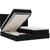 Image de vidaXL Ottoman-lit avec matelas & LEDs Noir 200x200 cm Tissu