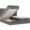 Image de vidaXL Ottoman-lit avec matelas & LEDs gris foncé 180x200 cm Tissu