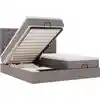 Image de vidaXL Ottoman-lit avec matelas & LED Taupe 180x200 cm Tissu