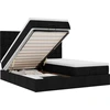 Image de vidaXL Ottoman-lit avec matelas & LEDs Noir 200x200 cm Tissu