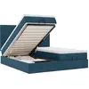 Image de vidaXL Lit ottoman avec matelas & LED bleu foncé 200x200 cm velours
