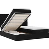 Image de vidaXL Ottoman-lit avec matelas & LEDs Noir 180x200 cm Velours