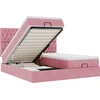 Image de vidaXL Ottoman-lit avec matelas & LED rose 180x200 cm velours