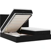 Image de vidaXL Ottoman-lit avec matelas & LEDs Noir 200x200 cm Velours